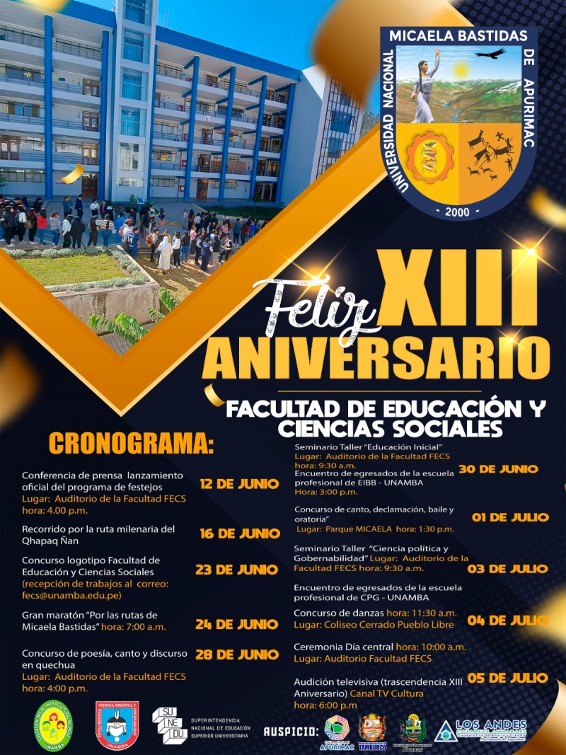 Lanzamiento del programa de actividades por XIII aniversario de la Facultad de Educación y Ciencias Sociales