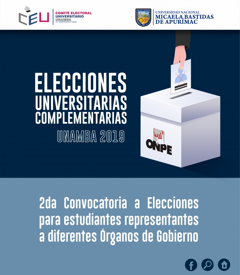 II Convocatoria de Elecciones para estudiantes representantes a diferentes Órganos de Gobierno de la UNAMBA, 08 de agosto