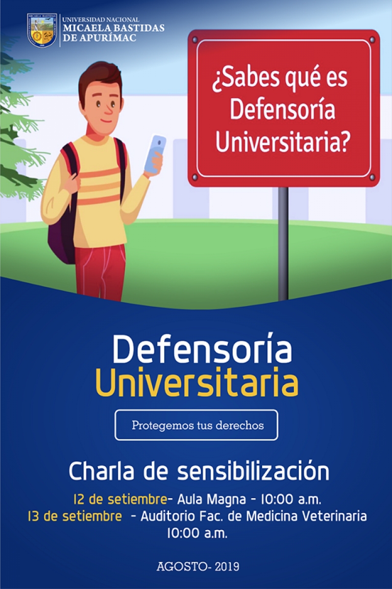 Charla de sensibilización de Defensoría Universitaria, 12 y 13 de setiembre
