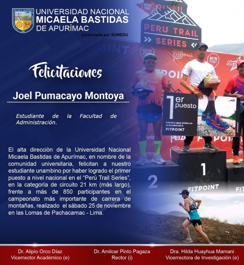 Felicitaciones!!! Joel Pumacayo Montoya