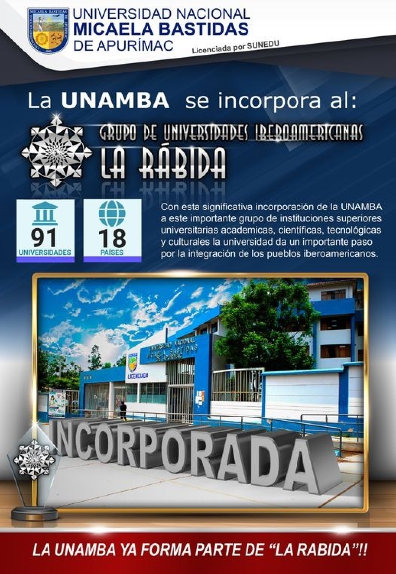 UNAMBA es incorporada al grupo de universidades iberoamericanas LA RÁBIDA