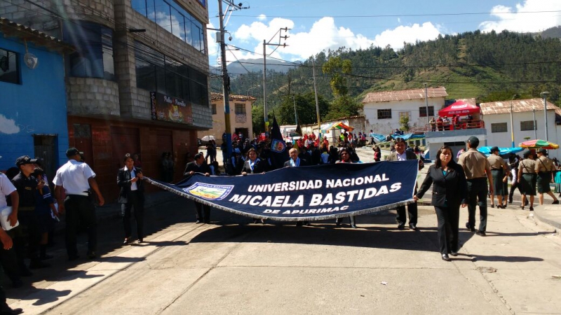 UNAMBA participa en Desfile Cívico por Inmolación de Micaela Bastidas, que hace 237 murió en manos de los opresores españoles