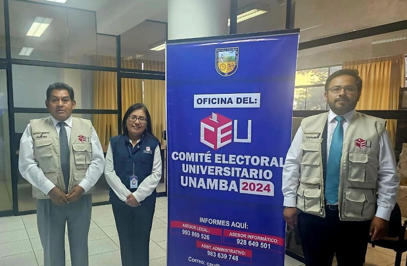 Comité Electoral Universitario de la UNAMBA publica listas provisionales de candidatos para las Elecciones Generales Universitarias de autoridades y órganos de Gobierno