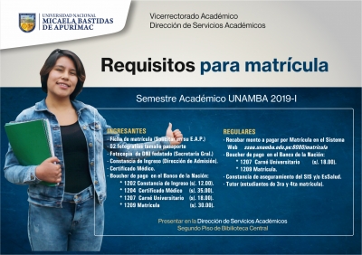 Calendario Académico UNAMBA 2019-I