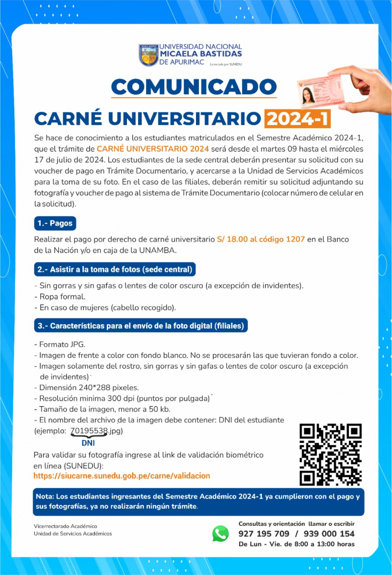Carné Universitario 2024 - 1