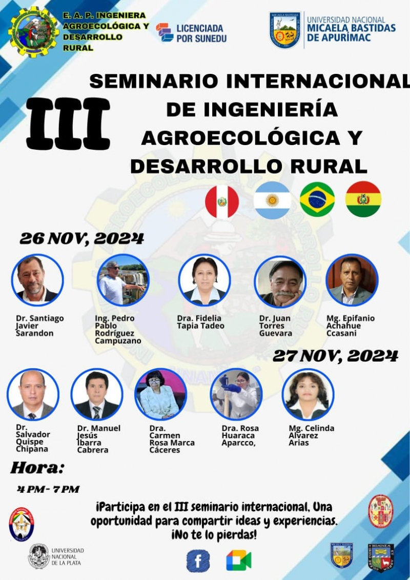 III SEMINARIO INTERNACIONAL DE INGENIERÍA AGROECOLÓGICA Y DESARROLLO RURAL.