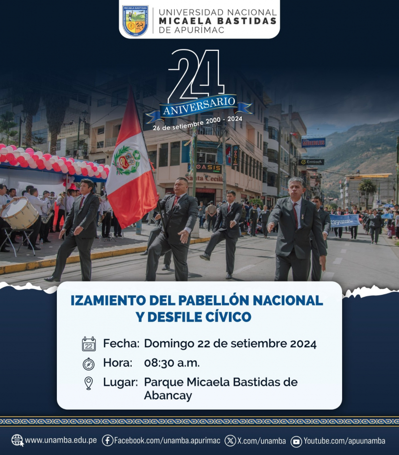 Izamiento del Pabellón Nacional y desfile cívico