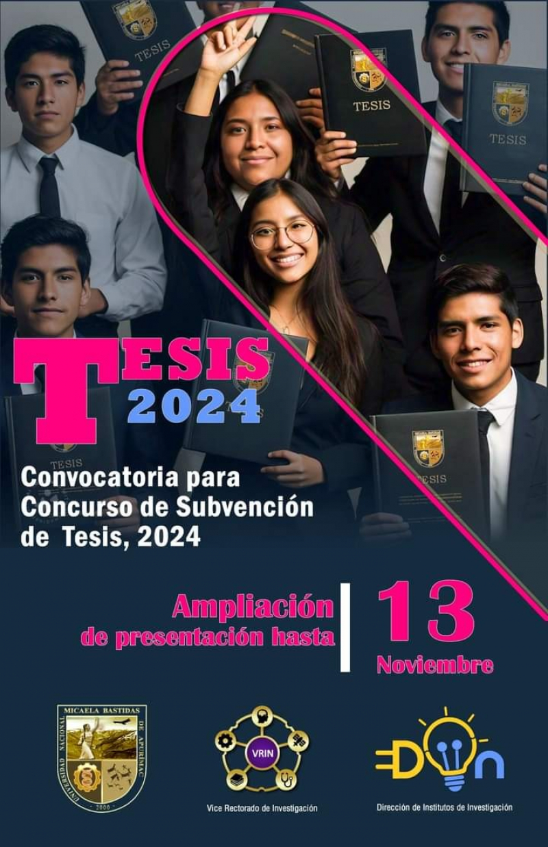 UNAMBA: Ampliación de CONCURSO DE SUBVENCIÓN DE TESIS 2024