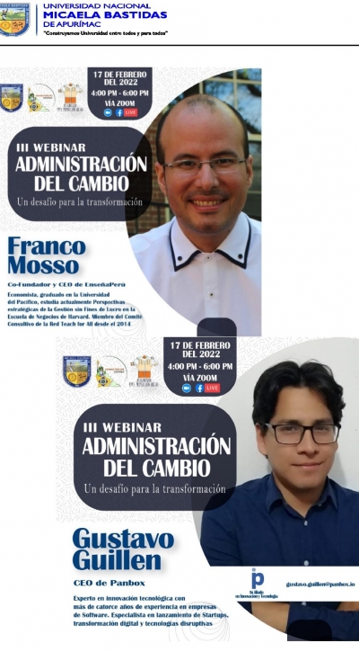 III WEBINAR  &quot;ADMINISTRACIÓN DEL CAMBIO - UN DESAFÍO PARA LA  TRANSFORMACIÓN”