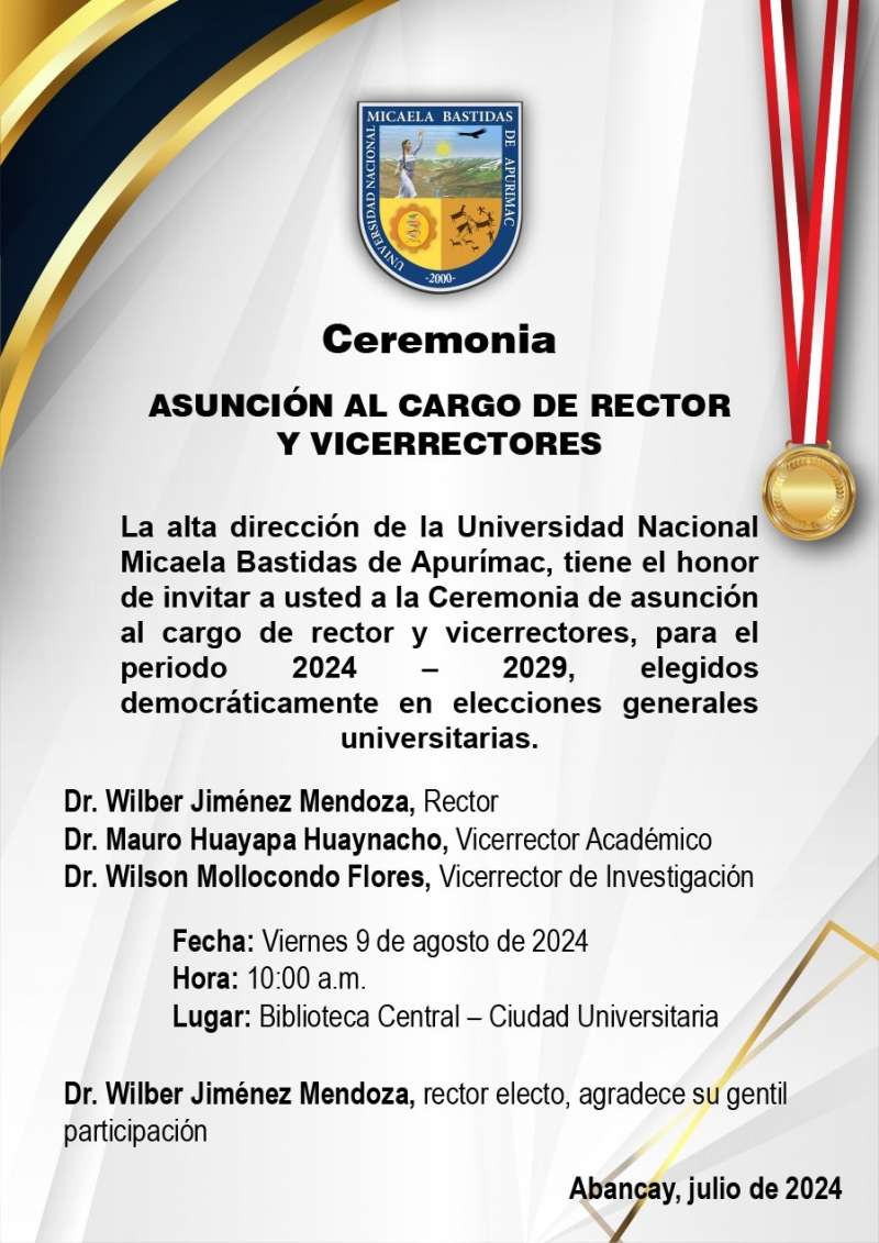 Ceremonia de Asunción de Cargo de Autoridades Universitarias