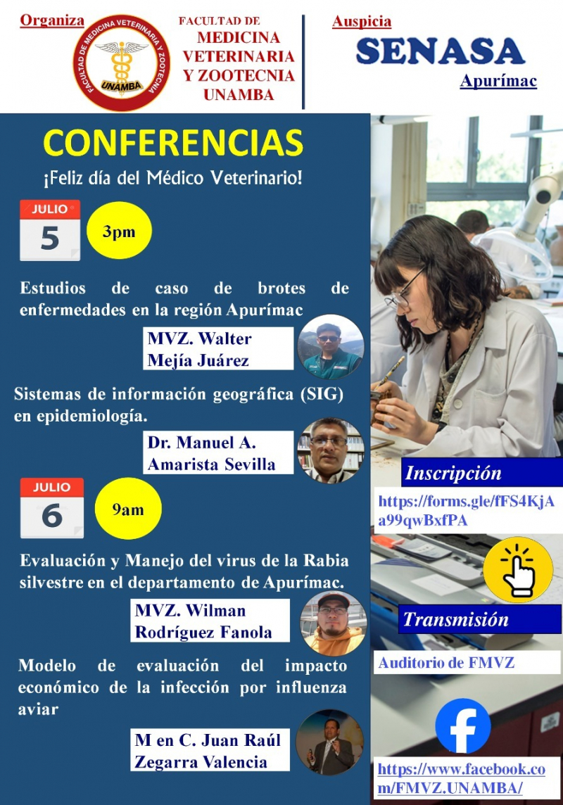 Conferencias en Epidemiología por el Día del Médico Veterinario
