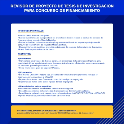 CONVOCATORIA LABORAL PARA DOCENTES REVISORES DEL CONCURSO