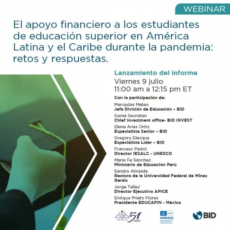Webinar “El apoyo financiero a los estudiantes de educación superior de América Latina y el Caribe durante la pandemia: retos y respuestas”