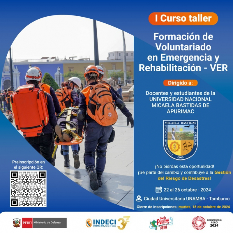 Curso taller &quot;Formación de Voluntariado en Emergencia y Rehabilitación - VER