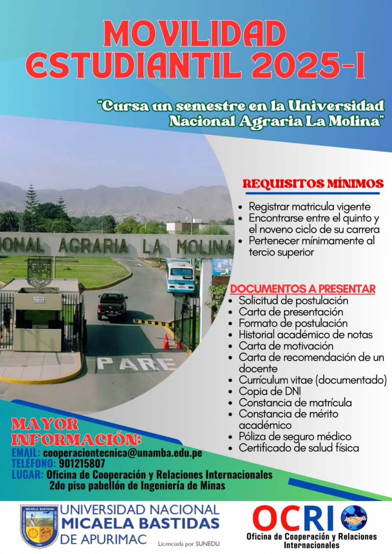 Convocatoria a Movilidad Estudiantil