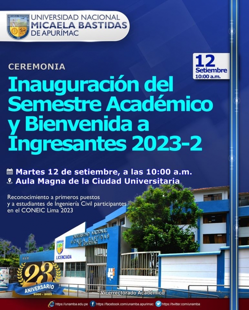 Inauguración del Semestre Académico 2023-2 y bienvenida a Ingresantes