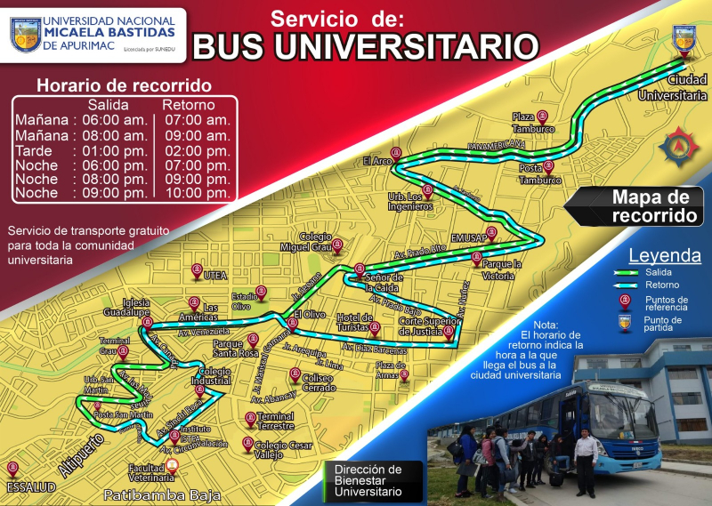 Servicio de transporte urbano del Bus Universitario