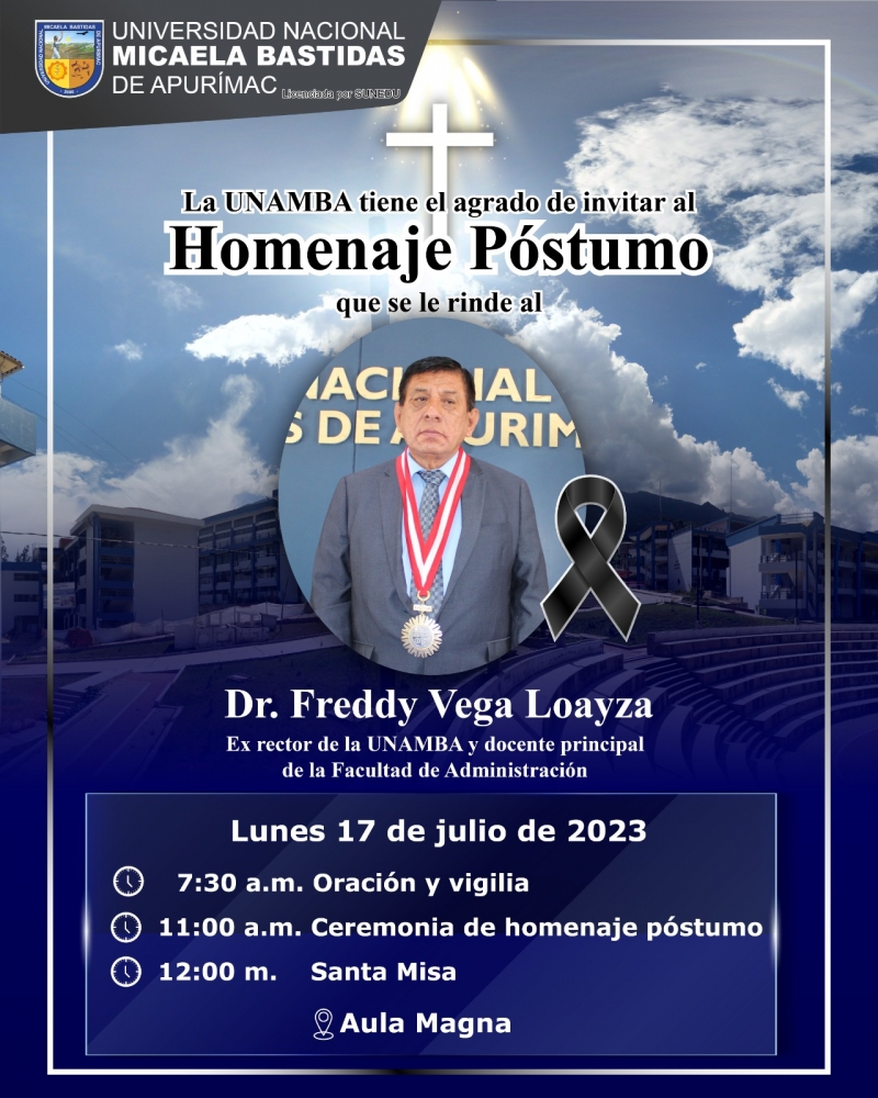 Homenaje Póstumo al Dr. Freddy Vega Loayza
