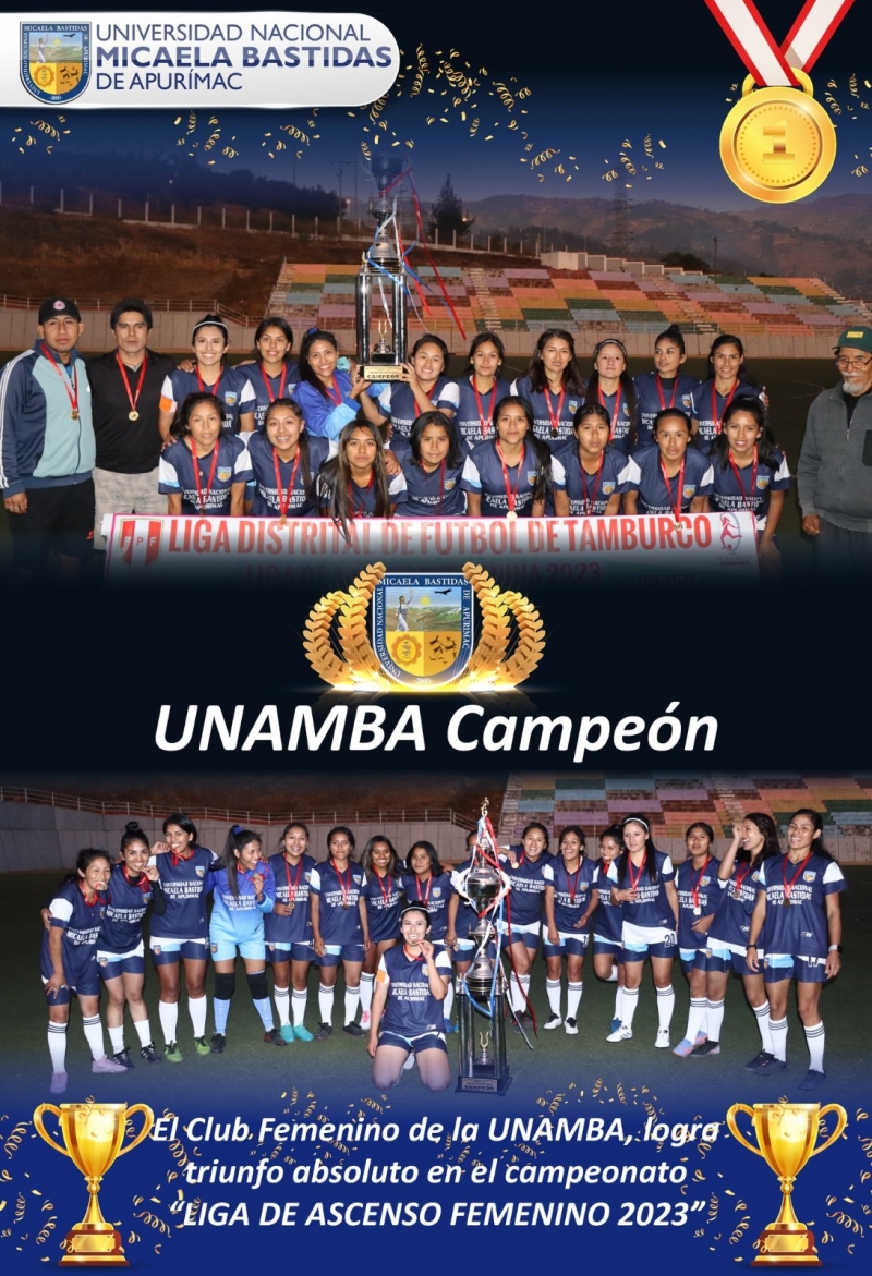 Club de Fútbol femenino de la UNAMBA campeón en la Liga Distrital de Tamburco