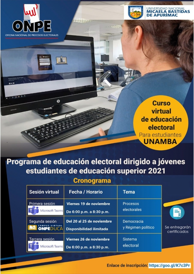 PROGRAMA DE EDUCACIÓN ELECTORAL DIRIGIDO A ESTUDIANTES DE EDUCACIÓN SUPERIOR 2021
