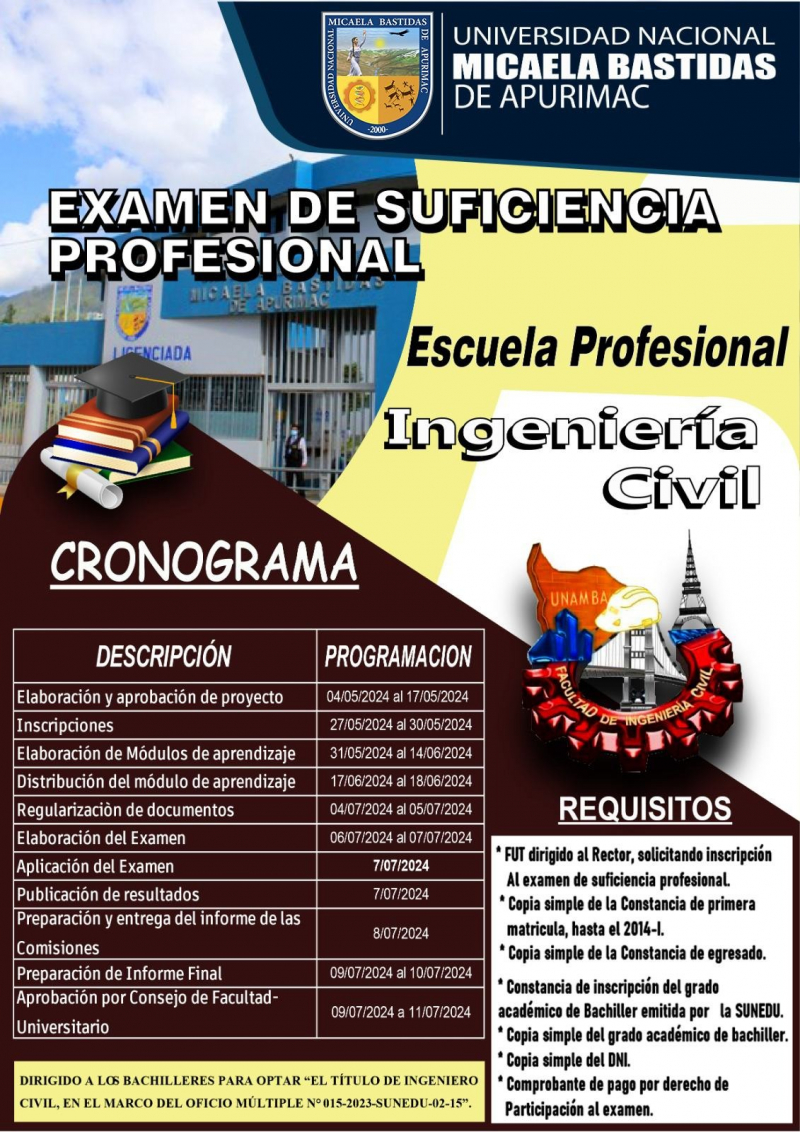 Examen de suficiencia profesional para optar el título profesional de Ingeniero Civil