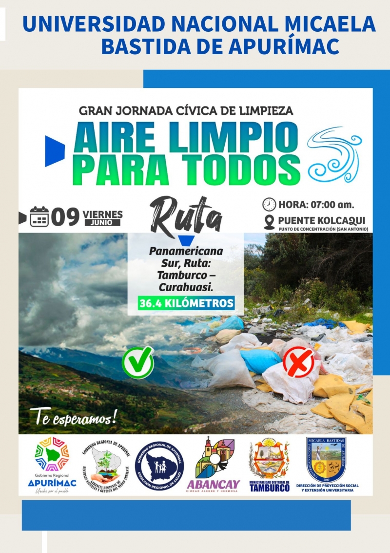 Gran Jornada Cívica de Limpieza de la Panamericana Sur - ruta Tamburco - Curahuasi