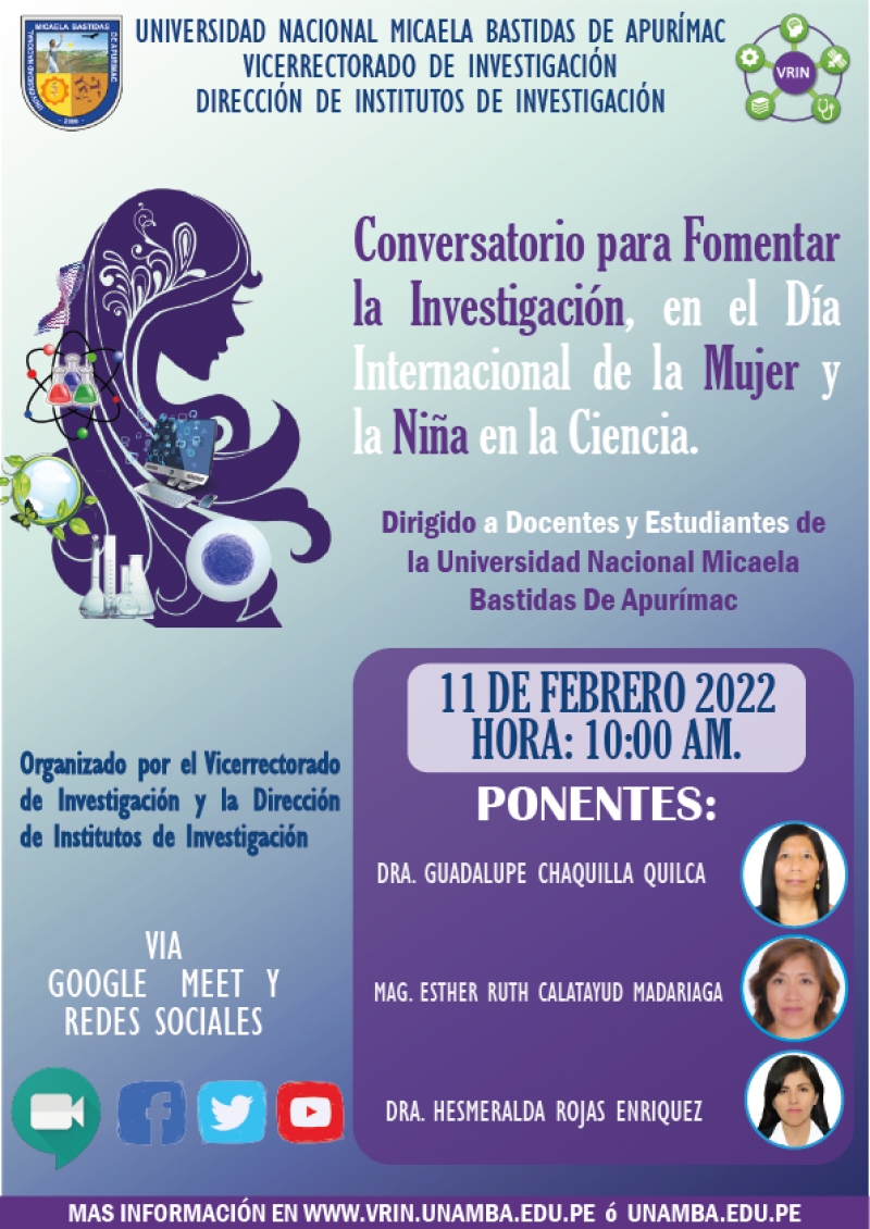 Conversatorio para Fomentar la Investigación, en el Día Internacional de la Mujer y la Niña en la Ciencia