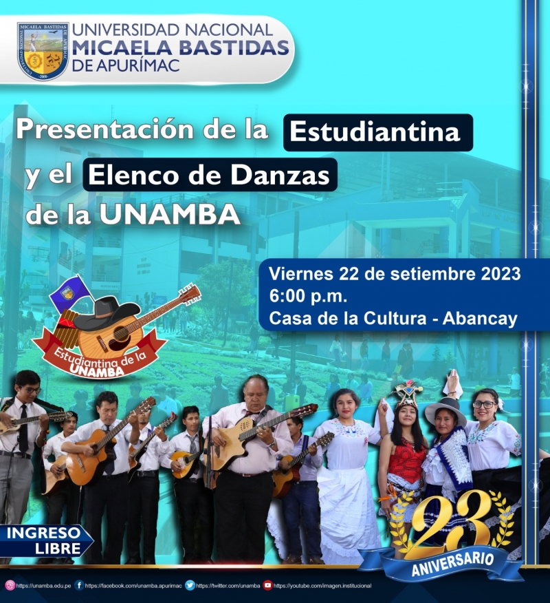 Presentación de la Estudiantina y el Elenco de Danzas de la UNAMBA
