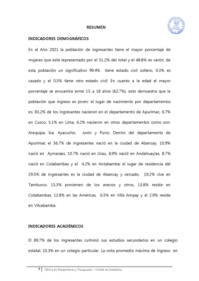 ESTUDIO SOCIOECONÓMICO DE INGRESANTES AÑO 2021