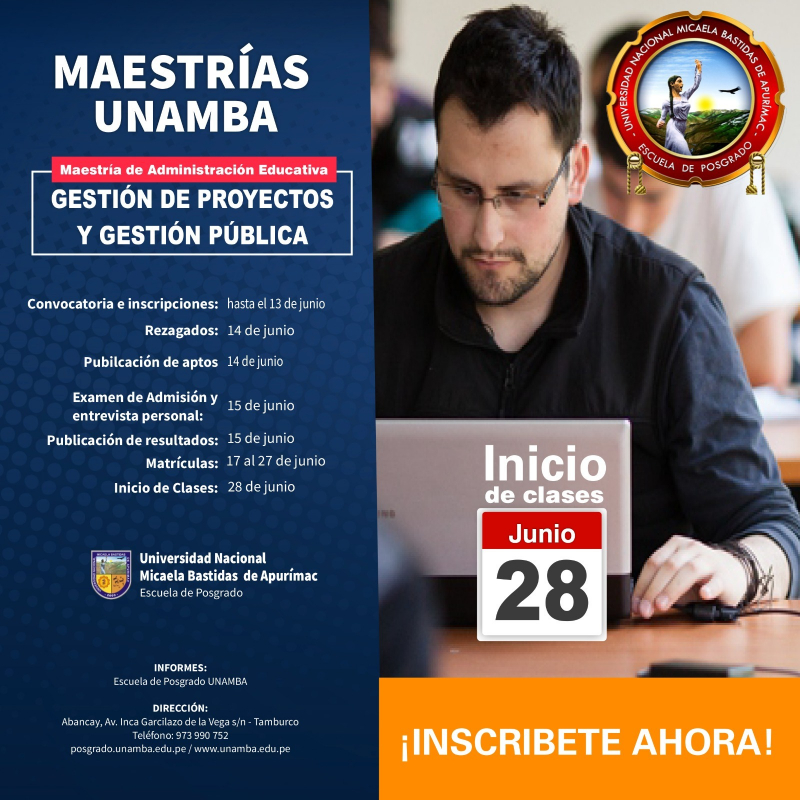 Escuela de Posgrado invita a participar en el EXAMEN DE ADMISIÓN 2024 - I